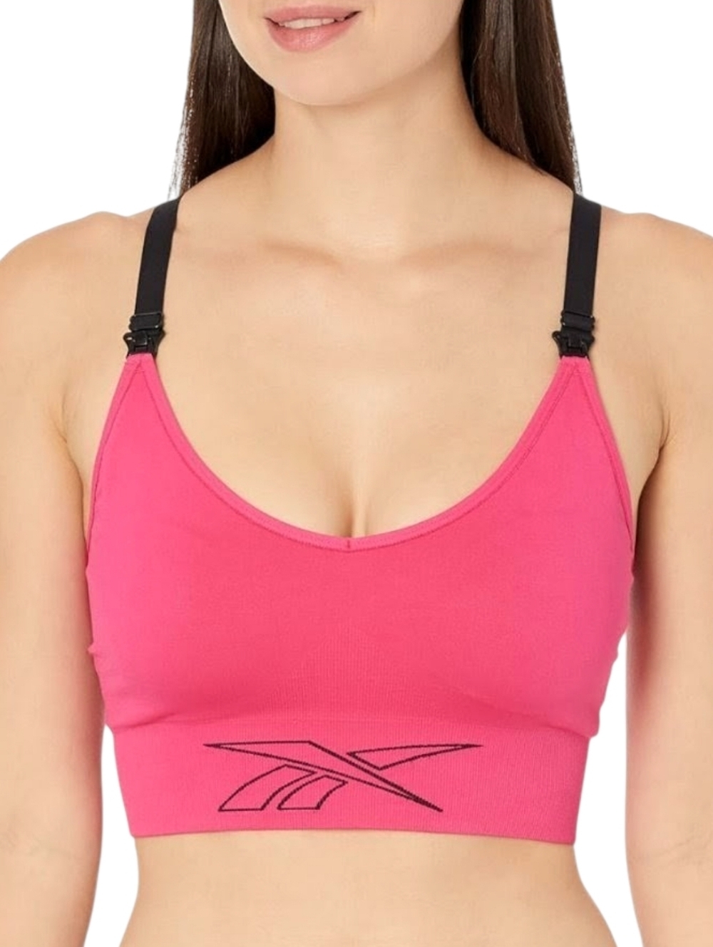 Reebok NWT Pink Maternity Sports Bra L Seamless Low Impact Yoga Workout